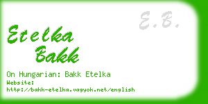 etelka bakk business card